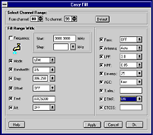 Screenshot of AR5000 Toolkit easyfill option